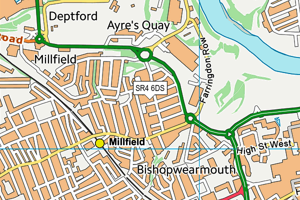 SR4 6DS map - OS VectorMap District (Ordnance Survey)