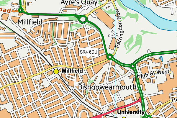 SR4 6DU map - OS VectorMap District (Ordnance Survey)