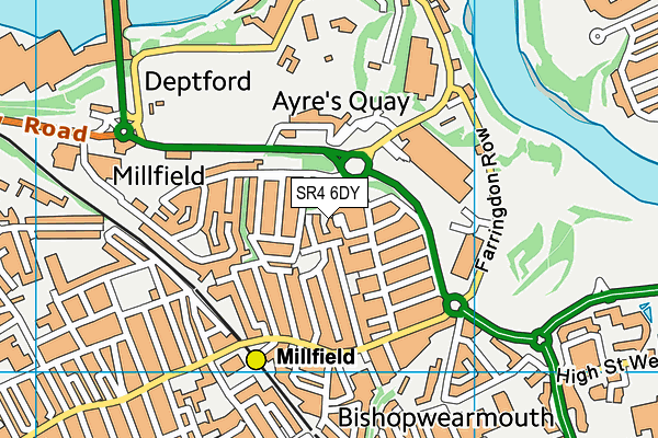 SR4 6DY map - OS VectorMap District (Ordnance Survey)