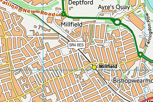 SR4 6ES map - OS VectorMap District (Ordnance Survey)