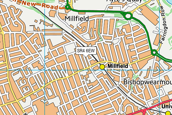 SR4 6EW map - OS VectorMap District (Ordnance Survey)