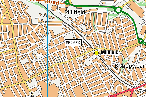 SR4 6EX map - OS VectorMap District (Ordnance Survey)