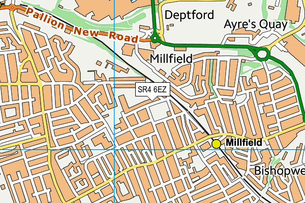 SR4 6EZ map - OS VectorMap District (Ordnance Survey)