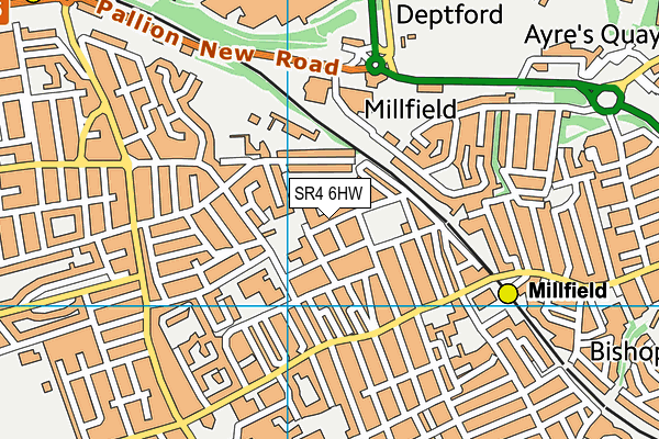 SR4 6HW map - OS VectorMap District (Ordnance Survey)