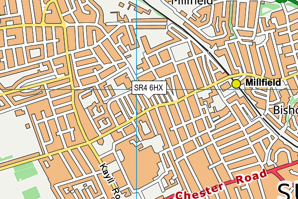 SR4 6HX map - OS VectorMap District (Ordnance Survey)