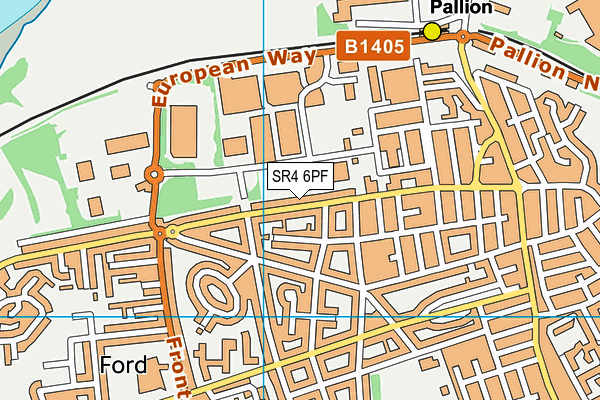 SR4 6PF map - OS VectorMap District (Ordnance Survey)