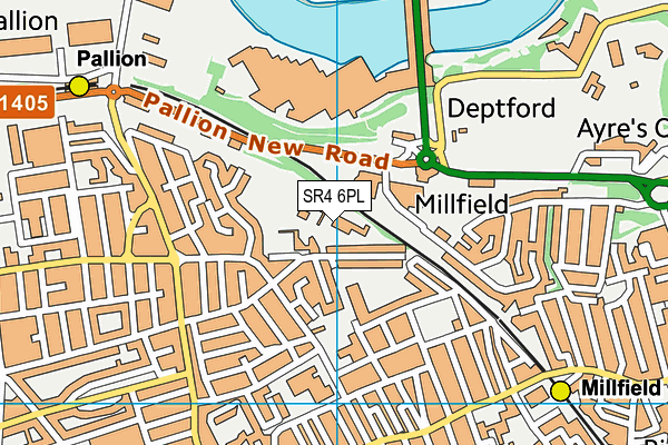 SR4 6PL map - OS VectorMap District (Ordnance Survey)