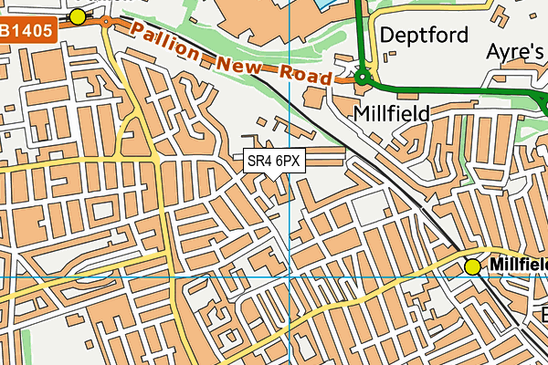 SR4 6PX map - OS VectorMap District (Ordnance Survey)