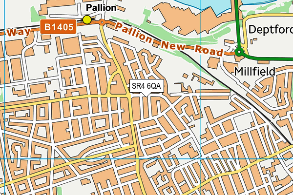 SR4 6QA map - OS VectorMap District (Ordnance Survey)