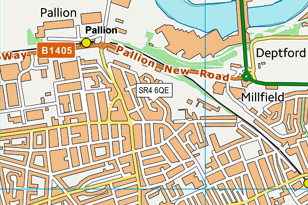 SR4 6QE map - OS VectorMap District (Ordnance Survey)