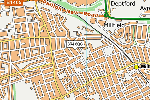 SR4 6QG map - OS VectorMap District (Ordnance Survey)