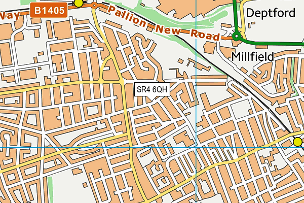 SR4 6QH map - OS VectorMap District (Ordnance Survey)