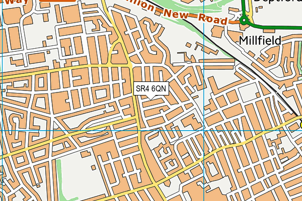 SR4 6QN map - OS VectorMap District (Ordnance Survey)