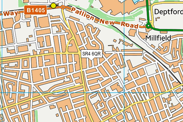 SR4 6QR map - OS VectorMap District (Ordnance Survey)