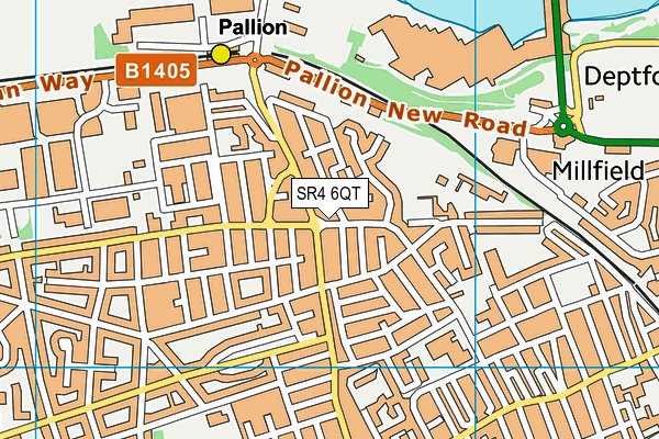 SR4 6QT map - OS VectorMap District (Ordnance Survey)