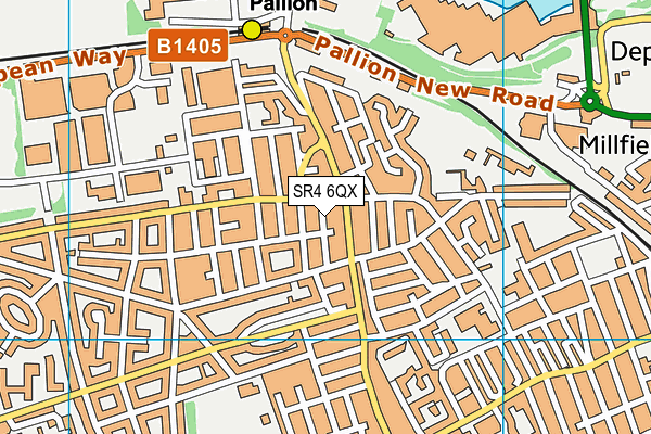 SR4 6QX map - OS VectorMap District (Ordnance Survey)