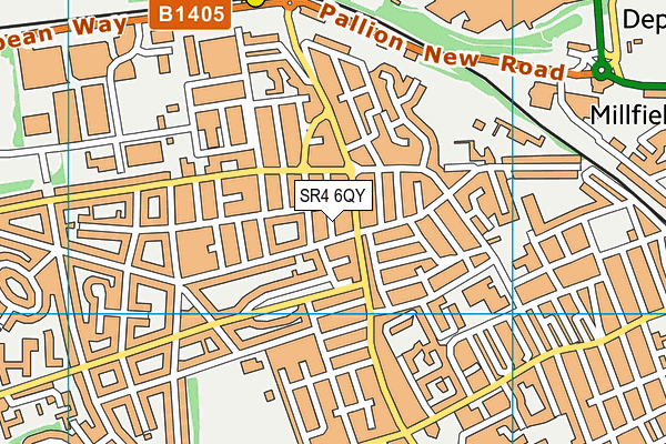 SR4 6QY map - OS VectorMap District (Ordnance Survey)