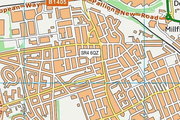 SR4 6QZ map - OS VectorMap District (Ordnance Survey)