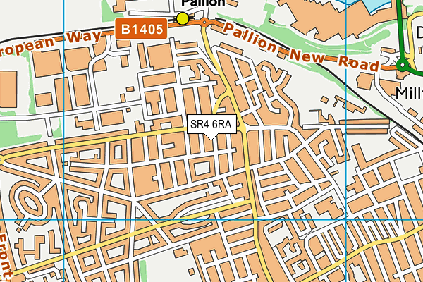 SR4 6RA map - OS VectorMap District (Ordnance Survey)