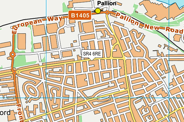 SR4 6RE map - OS VectorMap District (Ordnance Survey)