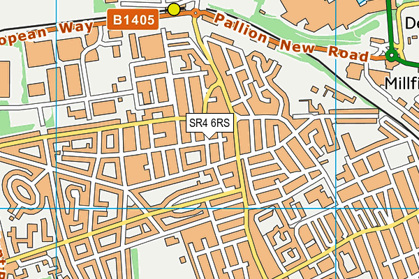 SR4 6RS map - OS VectorMap District (Ordnance Survey)