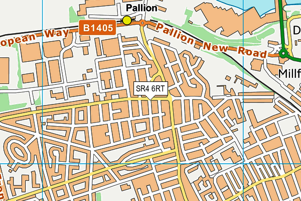 SR4 6RT map - OS VectorMap District (Ordnance Survey)