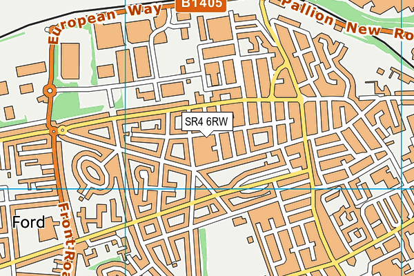 SR4 6RW map - OS VectorMap District (Ordnance Survey)