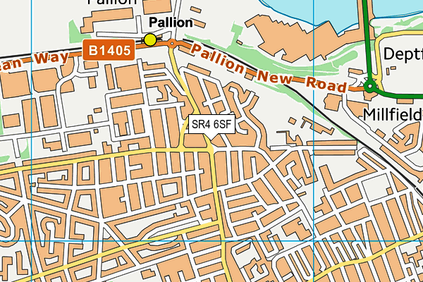 SR4 6SF map - OS VectorMap District (Ordnance Survey)