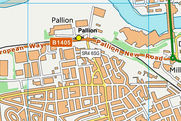 SR4 6SG map - OS VectorMap District (Ordnance Survey)