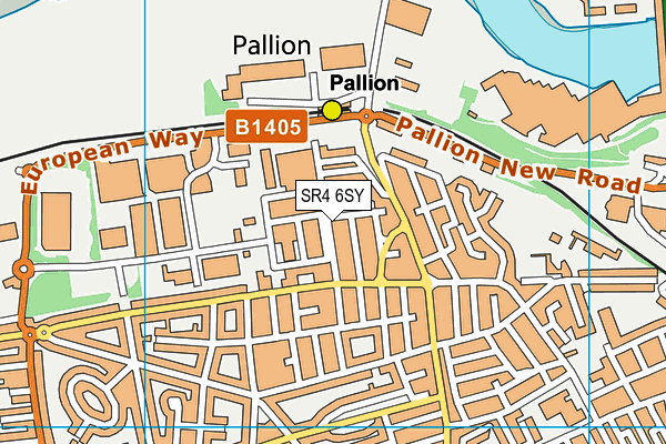 SR4 6SY map - OS VectorMap District (Ordnance Survey)