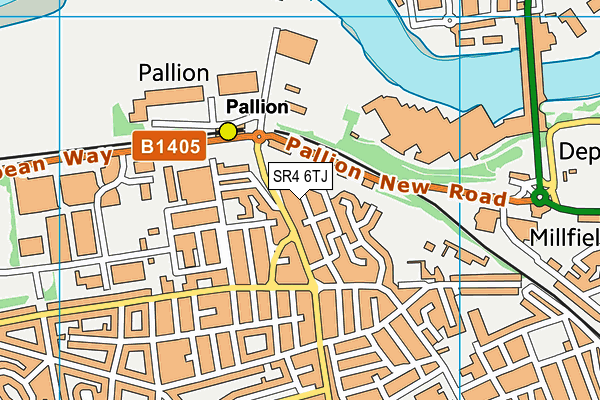 SR4 6TJ map - OS VectorMap District (Ordnance Survey)