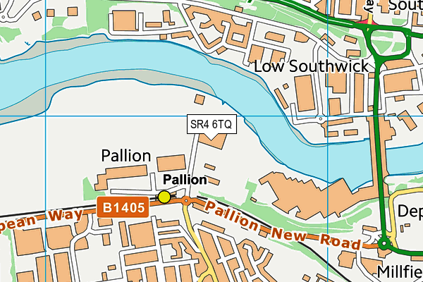 SR4 6TQ map - OS VectorMap District (Ordnance Survey)