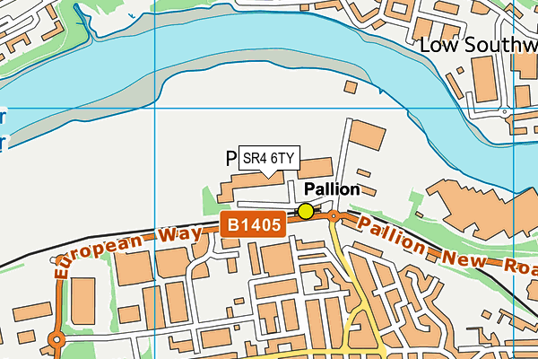 SR4 6TY map - OS VectorMap District (Ordnance Survey)