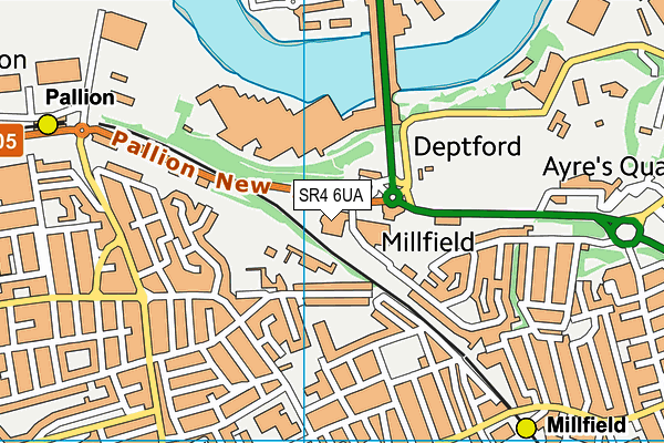 SR4 6UA map - OS VectorMap District (Ordnance Survey)