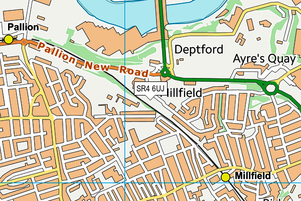 SR4 6UJ map - OS VectorMap District (Ordnance Survey)