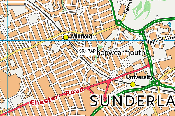 SR4 7AP map - OS VectorMap District (Ordnance Survey)