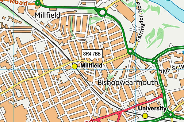 SR4 7BB map - OS VectorMap District (Ordnance Survey)