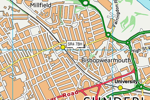 SR4 7BH map - OS VectorMap District (Ordnance Survey)