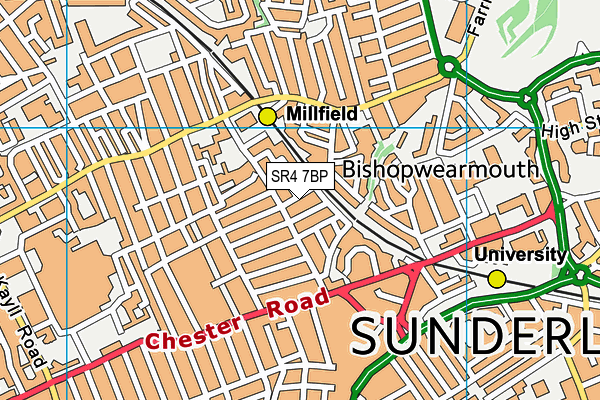 SR4 7BP map - OS VectorMap District (Ordnance Survey)