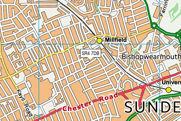 SR4 7DB map - OS VectorMap District (Ordnance Survey)