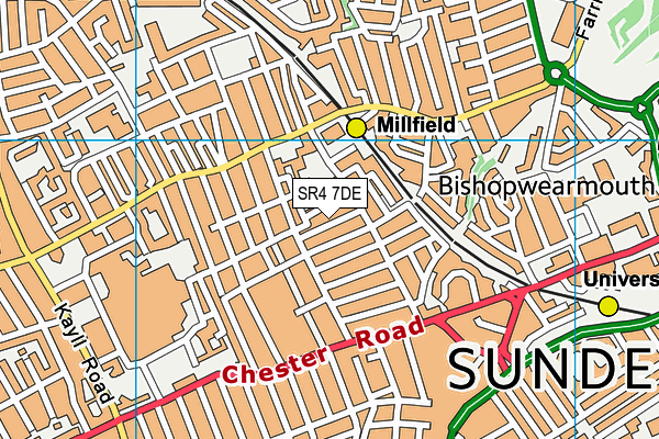 SR4 7DE map - OS VectorMap District (Ordnance Survey)