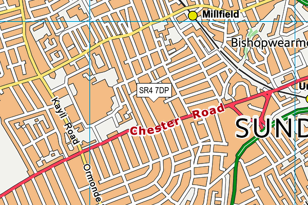 SR4 7DP map - OS VectorMap District (Ordnance Survey)