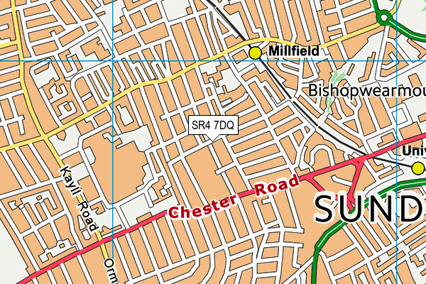 SR4 7DQ map - OS VectorMap District (Ordnance Survey)