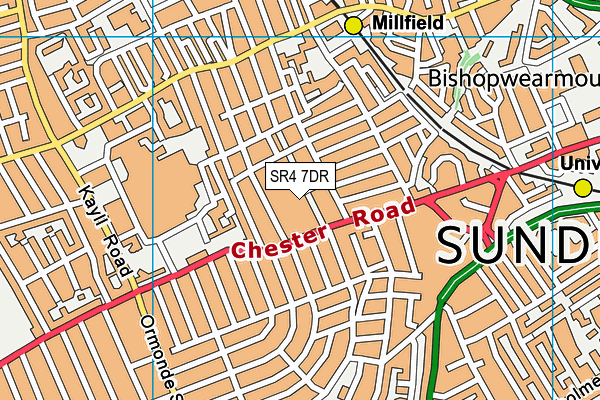 SR4 7DR map - OS VectorMap District (Ordnance Survey)