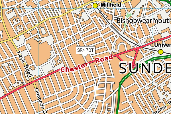 SR4 7DT map - OS VectorMap District (Ordnance Survey)