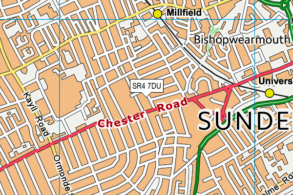 SR4 7DU map - OS VectorMap District (Ordnance Survey)