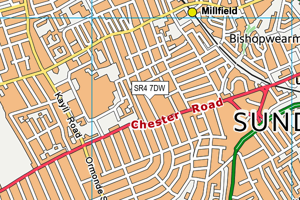 SR4 7DW map - OS VectorMap District (Ordnance Survey)