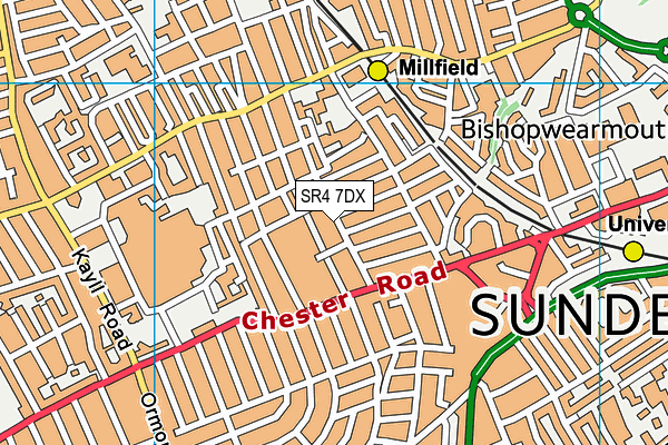 SR4 7DX map - OS VectorMap District (Ordnance Survey)