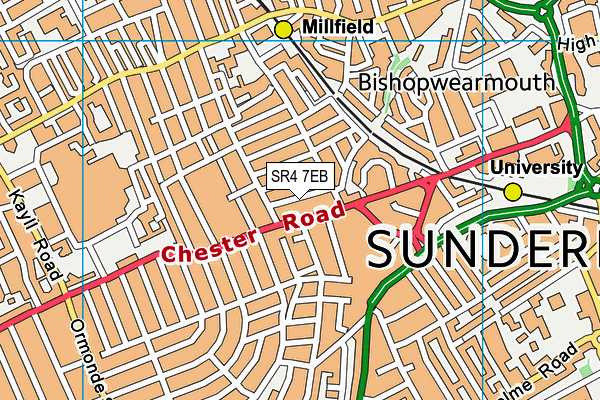 SR4 7EB map - OS VectorMap District (Ordnance Survey)