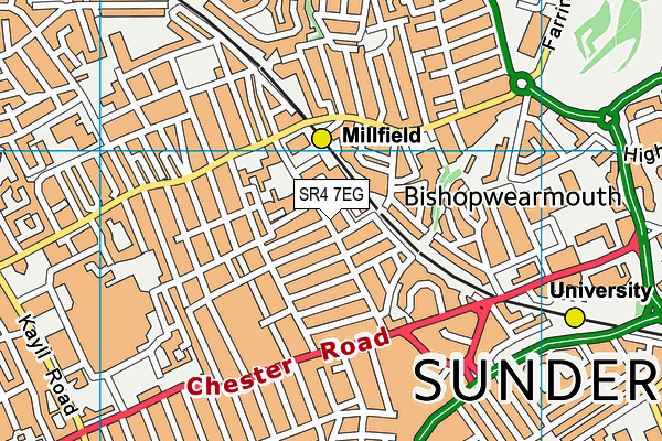 SR4 7EG map - OS VectorMap District (Ordnance Survey)